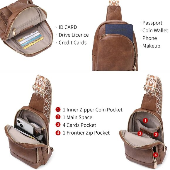 Versatile Women's Sling Bag - Lightweight Travel Companion with Adjustable Strap - Picture 3 of 6